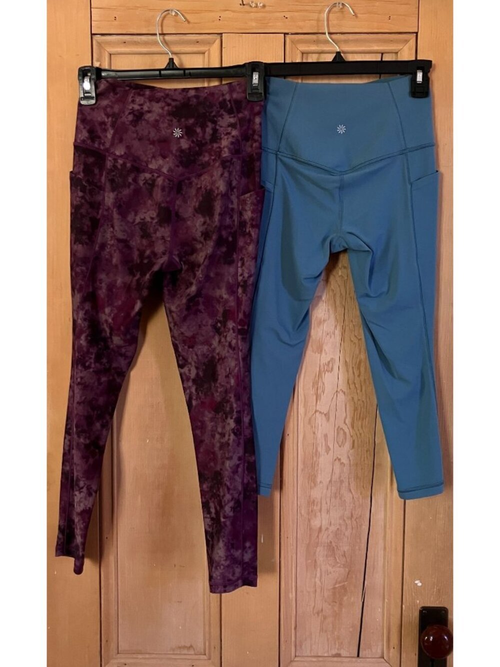 Athleta Womens SET OF 2 Salutation Stash Pocket II Legging XS Purple Teal SP EXC